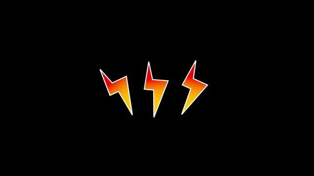 Angry Cartoon Manga Effect Animation Lightning Gradient Color Red Yellow With White Stroke Loop Transparent Background