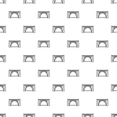 Fototapeta premium Repeating linear pattern depicting bridges with arches spanning over water on a white background