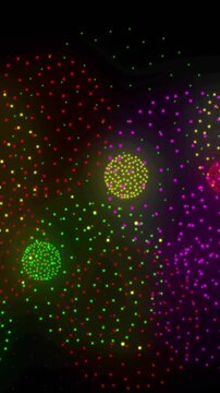Animation of fireworks exploding on black background