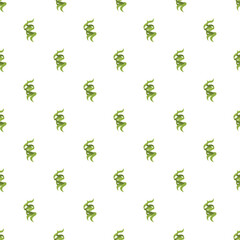 Fototapeta premium Green twisting algae creating an abstract spiral pattern on a white background
