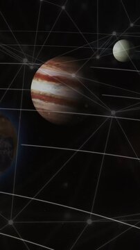 Animation of network of connections over planets