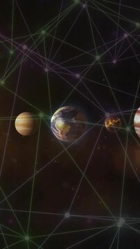 Animation of network of connections over solar system
