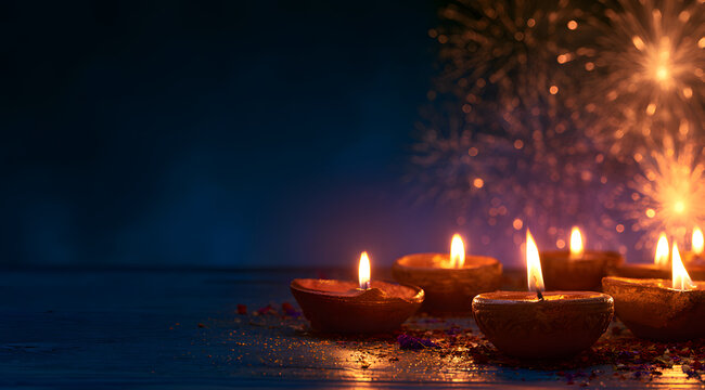 Traditional clay oil lamps and fireworks will be part of the night sky during the Diwali celebration