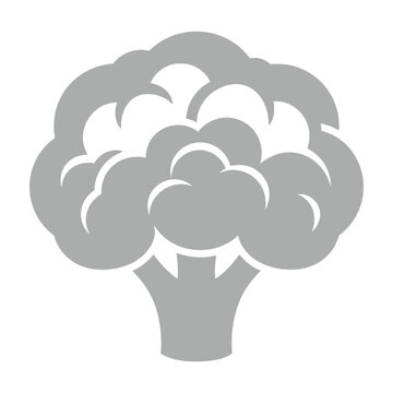Gray broccoli icon vegetable healthy eating symbol