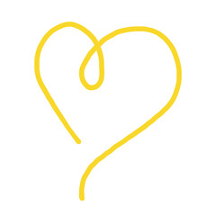 heart shaped yellow ribbon, Hand drawn  © NewStockPro