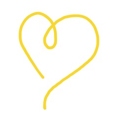heart shaped yellow ribbon, Hand drawn  © NewStockPro