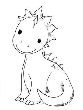 Charming dinosaur with oversized eyes and cheerful expression, radiating warmth and joy.
