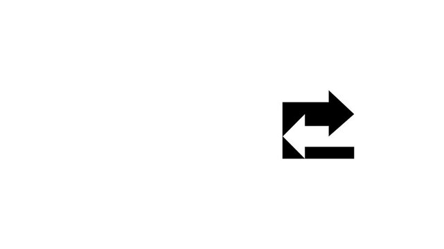 Two Black Arrows Moving in Opposite Directions on a White Background. Looping Exchange Arrow Animation Representing Swap and Transfer.