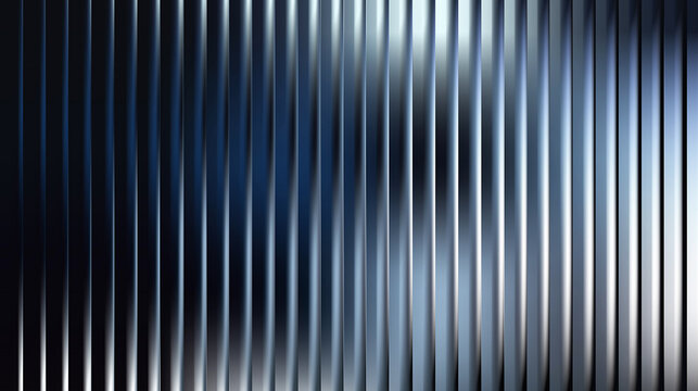 Vertical metallic ribbed texture with blue and silver gradient light