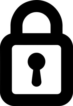Closed padlock with a round-head keyhole icon vector design