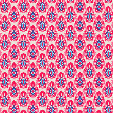 Bright Magenta Damask Floral Texture