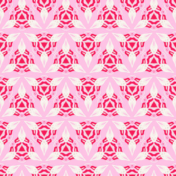 Pink White Geometric Tribal Vector
