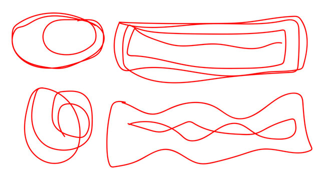 Hand drawn sketches of abstract shapes and forms with a silhouette
