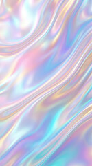 Obraz premium Abstract bright pearlescent texture background with rainbow pastel holographic wave pattern, glossy pearl glitter and soft fluid motion for modern luxury background design