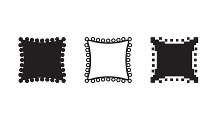 Fototapeta premium Three distinct square frame designs featuring unique decorative borders