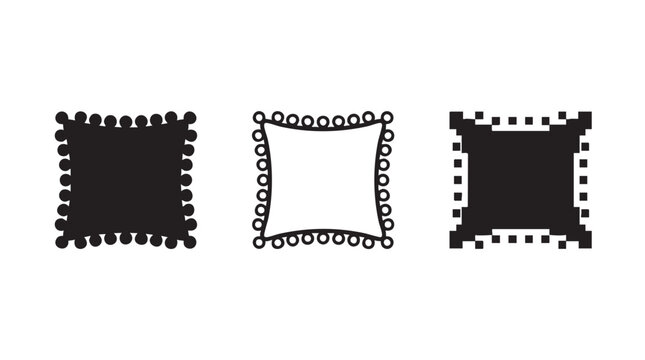 Three distinct square frame designs featuring unique decorative borders