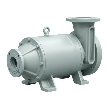 Industrial centrifugal pump with a large inlet and outlet for fluid transfer applications.