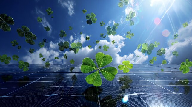 Lush green leaves dancing in a bright sky