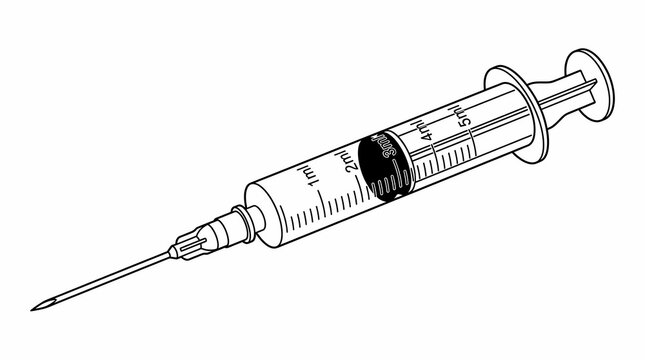Medical syringe illustration