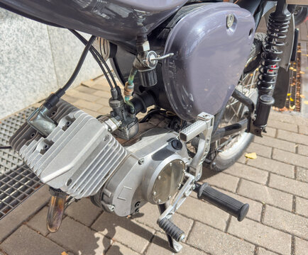 Overhauled Vintage Moped Engine &ndash; Restored Classic Motor and Mechanical Repair Concept