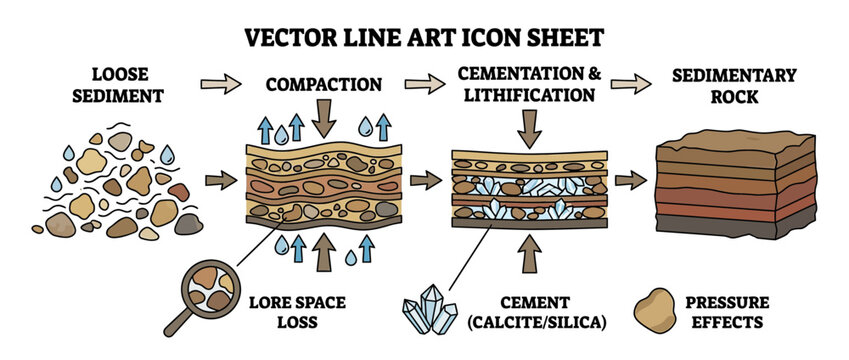 Sedimentary Rock Formation Process Diagram