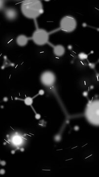 Animation of molecules spinning over universe