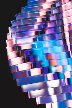 3D Chrome Ribbon Pattern
