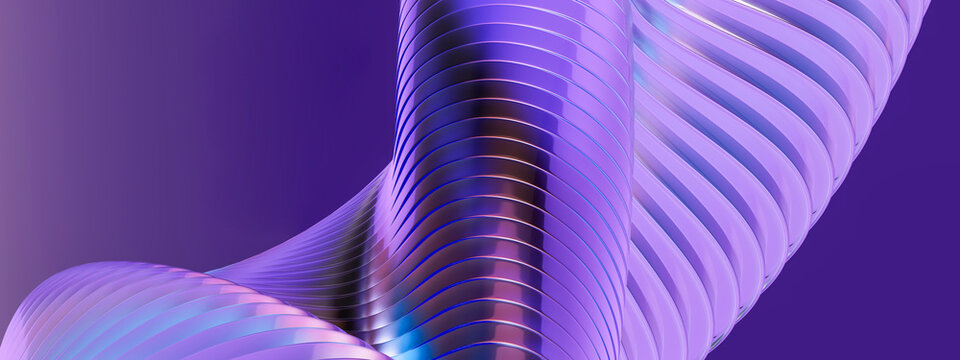3D Flowing Chrome Structure