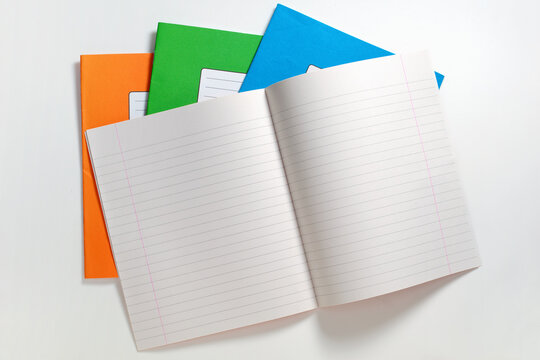 Open Lined School Notebook Flat lay