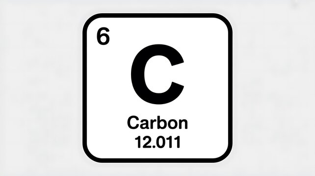 Carbon element icon from periodic table