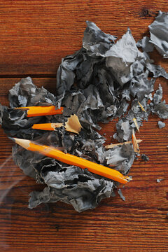 Broken Pencils in Burnt Paper