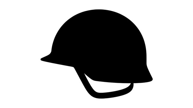 Black silhouette of a military combat helmet
