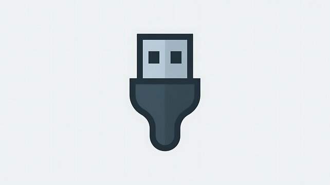 Flat usb cable connector icon illustration