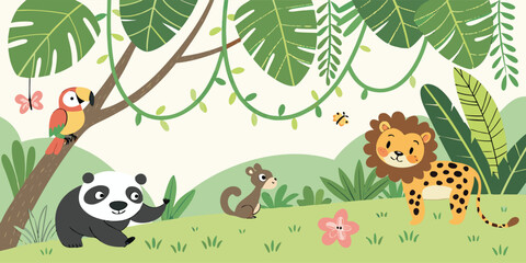 Naklejka premium set of funny animals