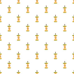 Fototapeta premium Repeating apple core pattern illustrating food waste and organic trash