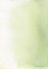 Obraz premium Natural Tone Pale Green Watercolor Gradient Background Featuring Authentic Fine Art Paper Texture