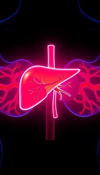 Liver Icon, anatomical symbol for human liver, medical illustration, outline