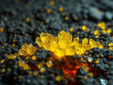 Sulfuric compounds forming crystals in the earth's mantle, science, crystal