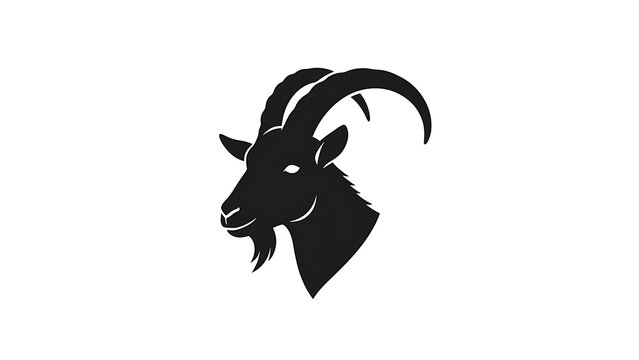 Black goat head silhouette icon