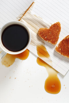 Heart Shaped Toast and Coffee