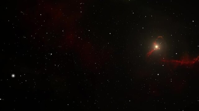 Spiral Galaxy in Deep Space with Stars and Cosmic Background