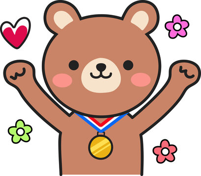 Cute Bear Character Emoticon Set for Compliments and Casual Expressions
