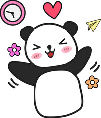 Cute Panda Character Emoticon Set for Office Workers and Daily Work Life © woonyoung