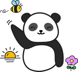 Cute Panda Character Emoticon Set for Office Workers and Daily Work Life © woonyoung