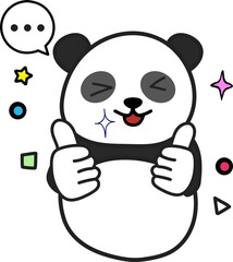 Cute Panda Character Emoticon Set for Office Workers and Daily Work Life © woonyoung