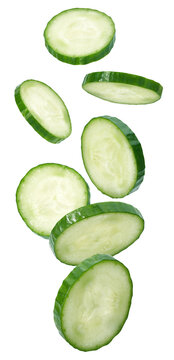 Sliced cucumber isolated