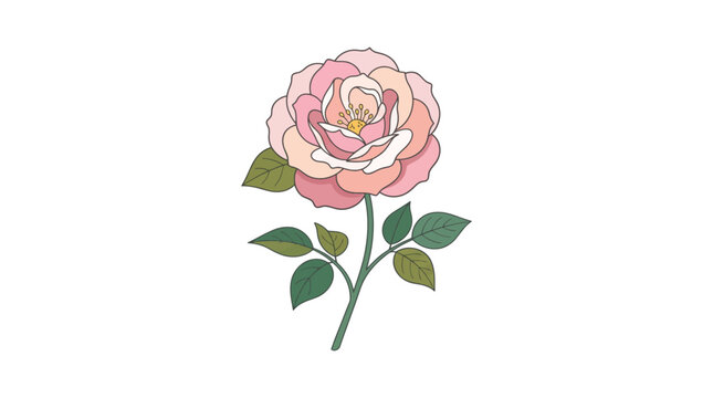 Artistic illustration of a blooming flower for spring and nature concepts