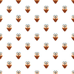 Fototapeta premium Pattern featuring many cartoon castles on small brown ground pieces hovering on white
