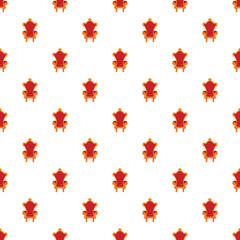 Naklejka premium Repeating royal red and gold throne chairs creating a seamless regal pattern