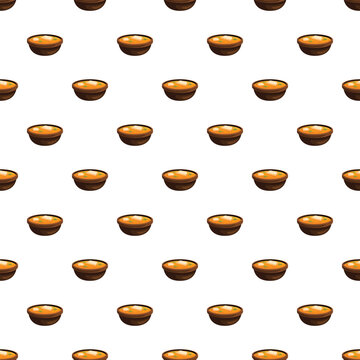 Japanese miso soup bowls creating a decorative seamless repeat pattern